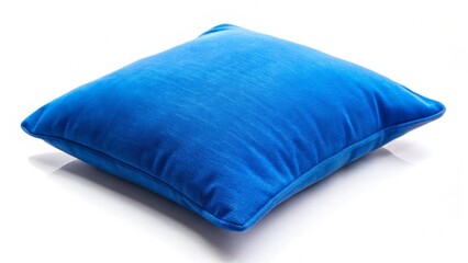 Blue pillow for neck isolated on white background