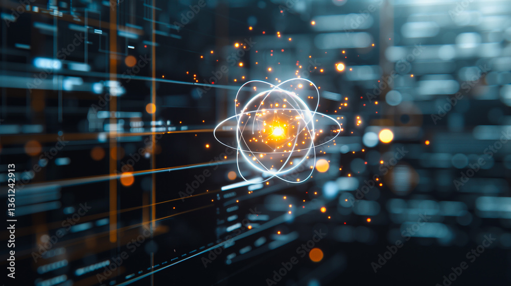 Poster atom structure digital rendering: an immersive digital rendering reveals the intricate structure of 