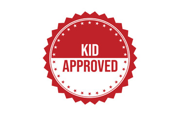 Kid Approved red ribbon label banner.