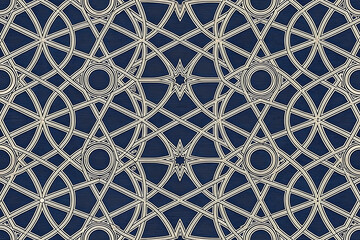 Abstract geometric ornament with intertwined silver lines for modern design.