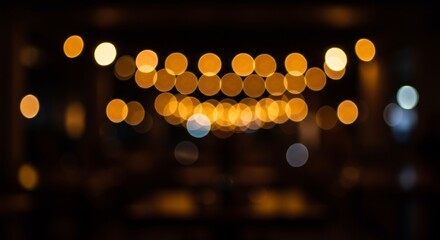 暖色系の柔らかな光が輝く、幻想的なボケ味の写真