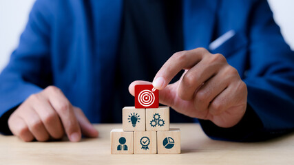 Goal and target, success and business target concept, project management, company strategy.