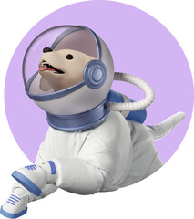 Dog astronaut looking at something © Icons8