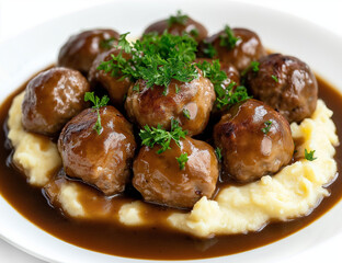 meatballs with mashed potatoes
