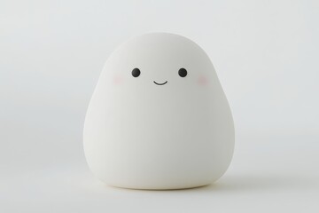 Cute, white, round night light with a happy face