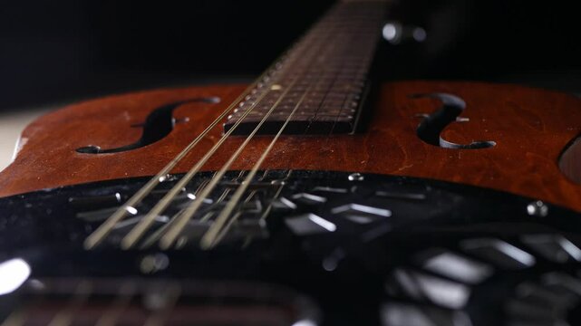 Vintage Resonator acoustic dobro blues guitar.