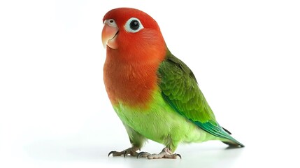 Vibrant Lovebird Isolated on White Background