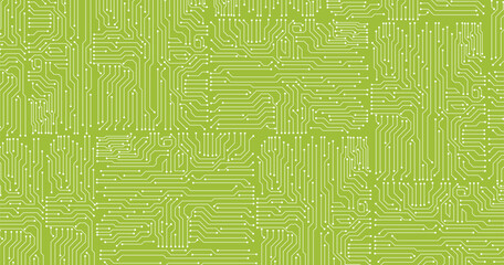 circuit board electronic or electrical line on green engineering technology concept vector background