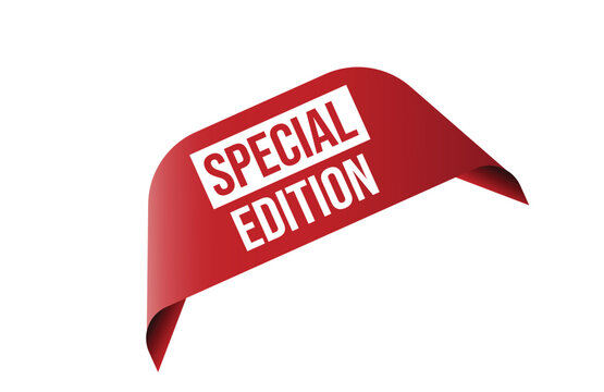 Special edition red ribbon label banner.