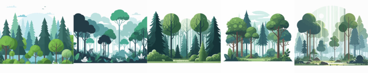 Forest landscape vector