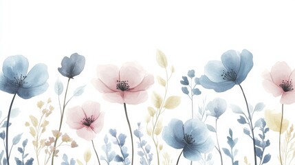 Delicate Floral Design on White Background