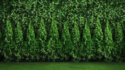Lush Green Vertical Garden Wall: A Vibrant Nature Photography Background AI Generated