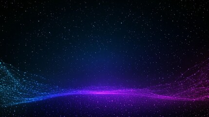 Obraz premium Abstract glowing particles wave background.