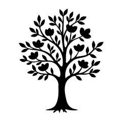 Obraz premium Elegant Floral Tree Silhouette Illustration Art
