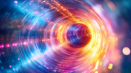 Abstract Colorful Spiral Tunnel