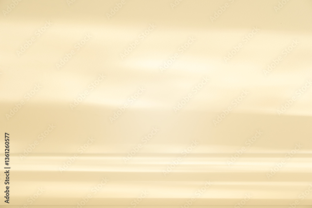 Poster studio style background wall decoration presentation uses white and beige tones. with shadows cast f