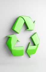 Photo of recycling concept, symbolic conceptual image of the iconic green recycling symbol 
