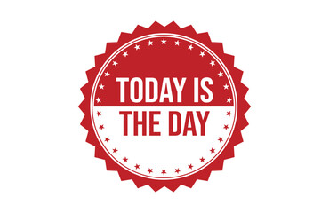 Obraz premium Today is the day red ribbon label banner.