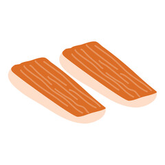 Surimi or Crabmeat Stick Frozen Food Illustration