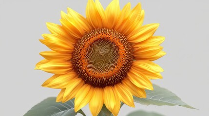 Fototapeta premium A vibrant sunflower in full bloom with bright yellow petals, isolated on a transparent background 