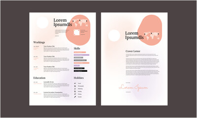 Professional modern and minimal resume CV, Clean and modern resume portfolio CV template