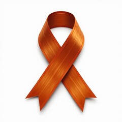 Vibrant St. George ribbon against a clean white background, realistic design with bold orange and black stripes.