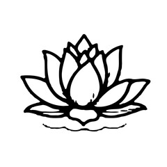 Fototapeta premium Elegant Lotus Flower in Minimalist Black Design