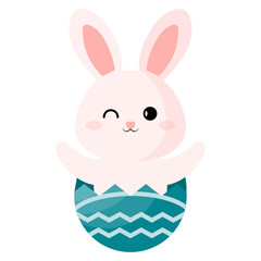 Obraz premium Cute Easter Bunny In Egg Shell