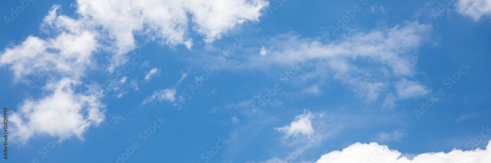 Canvas Prints blue sky and fantastic soft white clouds , horizontal shape with space for design. web banner. wide.