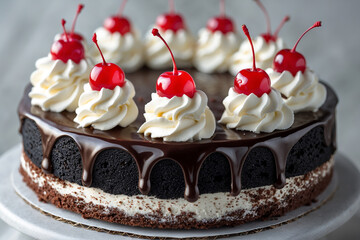chocolate cake with cherry