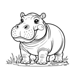 hippo in the zoo