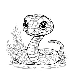 Fototapeta premium vector illustration of a cartoon snake