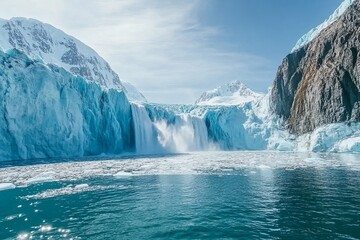 Mesmerizing Glacier Facade with Intricate Ice Patterns