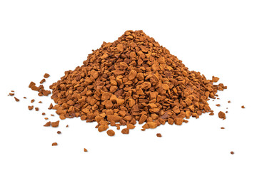 Close-up of instant freeze-dried coffee. Isolation on a transparent background.