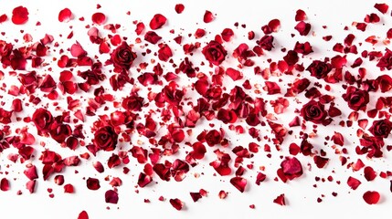 Elegant Rose Petals on White Background