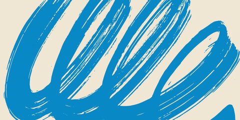 Grainy rough bold brush strokes, curves, spots with hand drawn texture. Distress damaged vintage template. Retro grunge background for posters, backdrop. Old wall design.