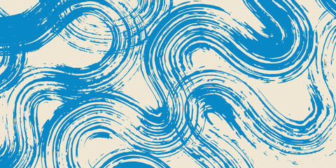 Grainy rough bold brush strokes, curves, spots with hand drawn texture. Distress damaged vintage template. Retro grunge background for posters, backdrop. Old wall design.