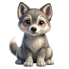 Obraz premium Cute Wolf Pup: Adorable Animal Image