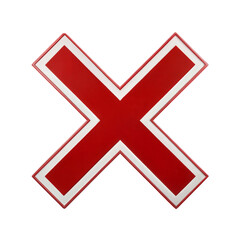 Fototapeta premium Red cross mark isolated on transparent background. Png