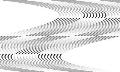 abstract black white gradient irregular flag line pattern art suitable for background.