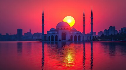 Fototapeta premium mosque at sunset
