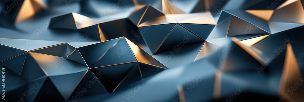 Poster modern abstract geometric background in deep blue and gold representing political themes and contemp