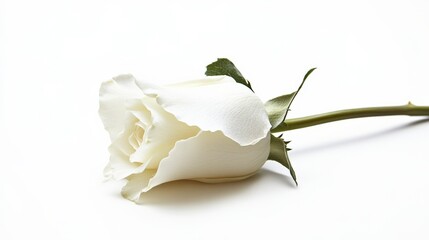 Elegant White Rose on Soft Light Background
