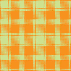 Pale Tangerine and Light Celery Seamless Tartan Textile Design