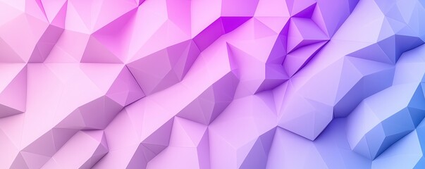 Naklejka premium A vibrant, abstract background featuring a geometric design with shades of pink and purple, creating a 3D effect of layered shapes.