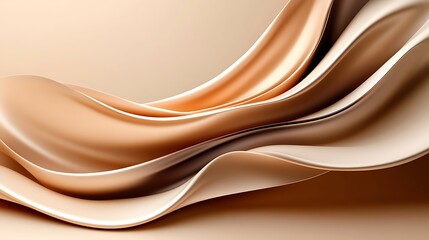 Fluid Beige Fabric Drape: A 3D Render AI Generated