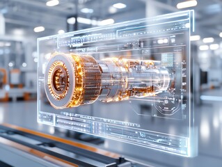 A professional 3D scanner digitizing a large industrial machine