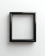 Minimalist black frame on a white background.