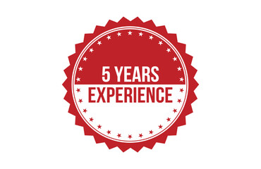 5 Years Experience red ribbon label banner.