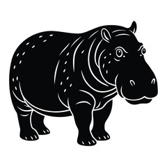 rhino cartoon isolated on white